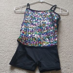 Multi Color Sequin Unitard Dance Costume